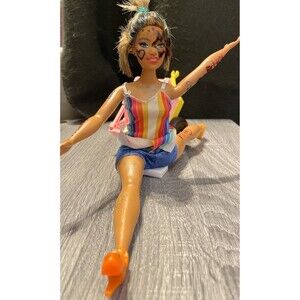 Custom WEIRD Barbie Mattel OOAK Party All Night Sleep All Day Prison Tattoos